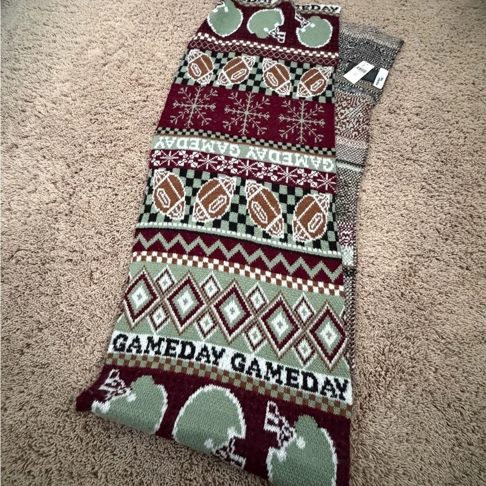 NWT new Anthropologie Mariel scarf game day football maroon green